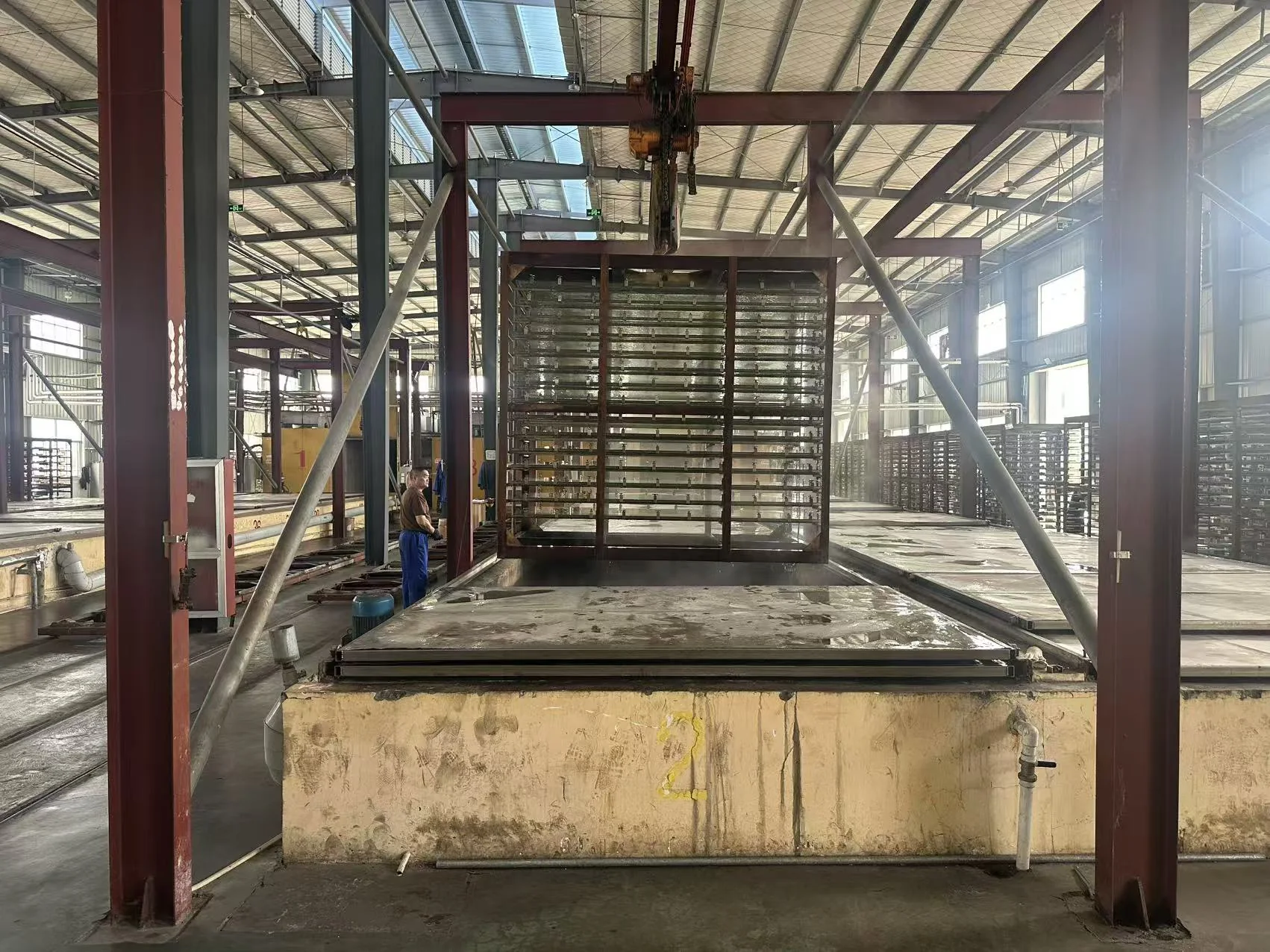Cast acrylic production racks in the Maiming Acrylic workshop