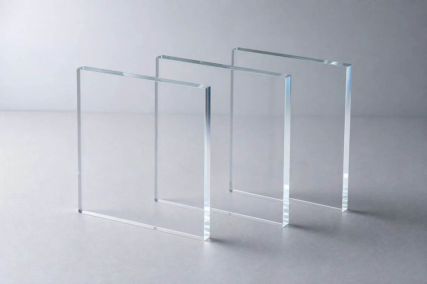 Clear cast acrylic sheets with polished edges